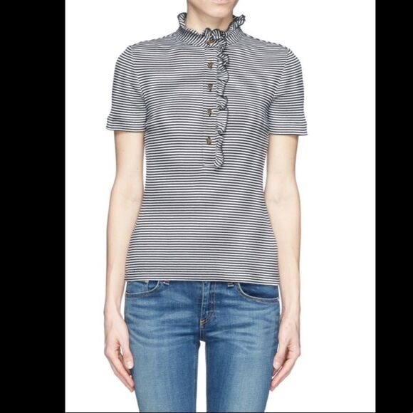 Tory Burch Tops - Tory Burch Lidia ruffle tee. XXS